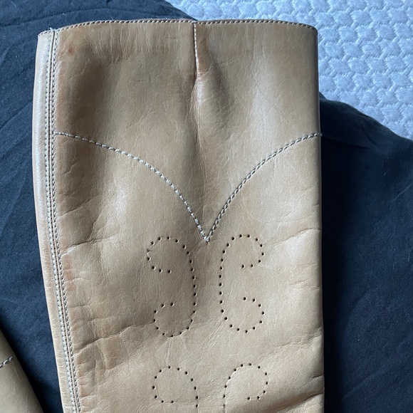 Vintage Tan Leather Cowgirl Boots 5 - Picture 8 of 17